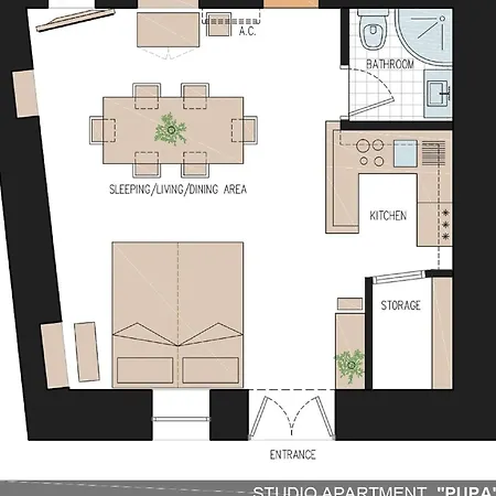 Apartment Studio Pupa - Studio Ground Floor